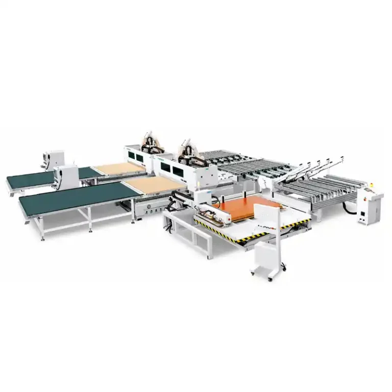 2100×2800 mm Dört Makineli Barkodlu Yükleme Boşaltmalı CNC Router Hattı